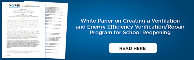 White paper on creating a ventilation and energy efficiency verification/repair program for school reopening